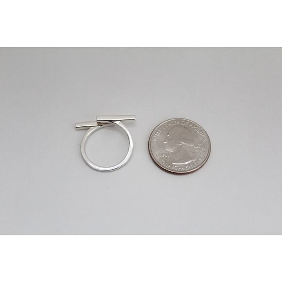 Sterling Silver Horizontal Bar Adjustable Ring, Horizontal Bar Adjustable Ring - Picture 5 of 5